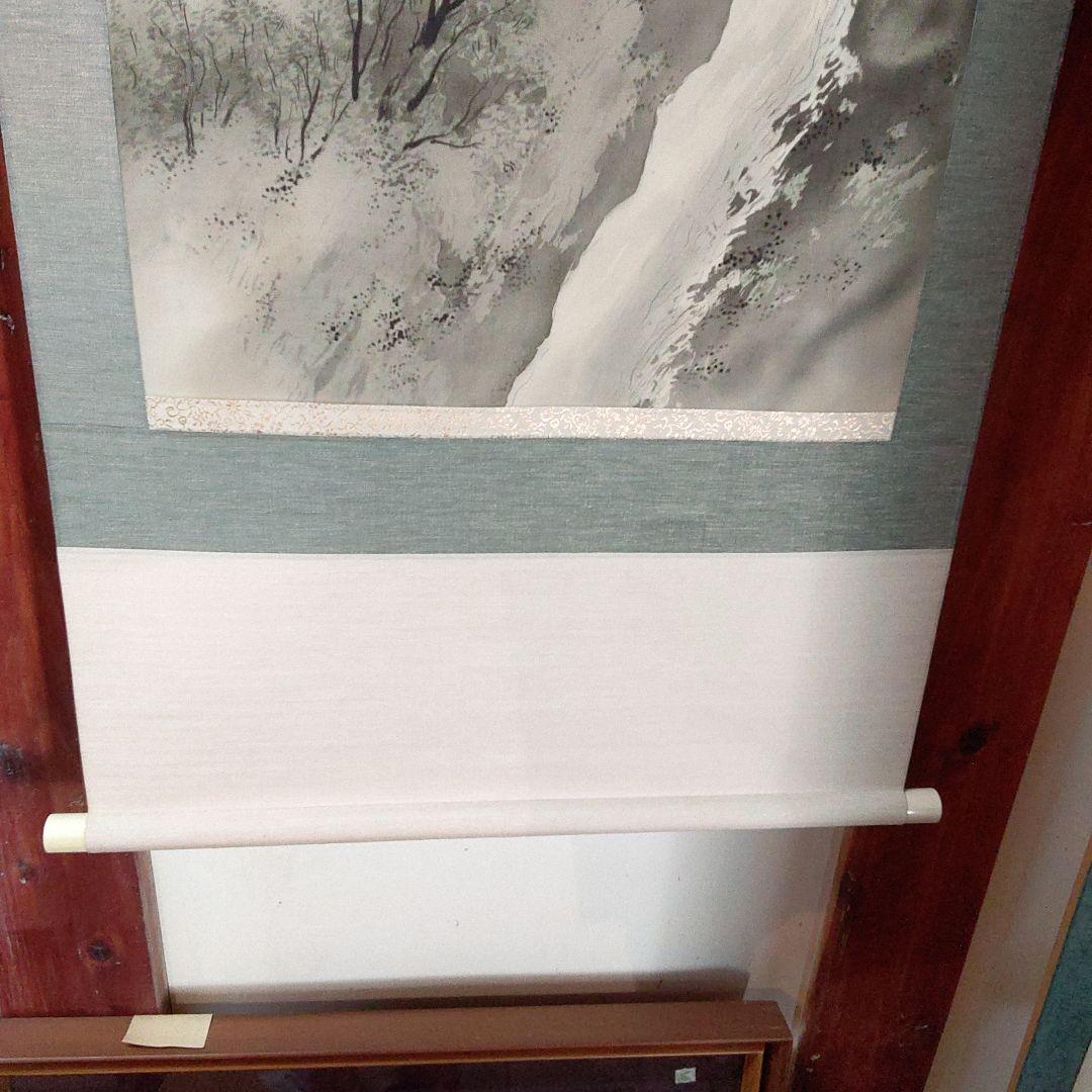 松林桂月　肉筆　掛け軸　縦137 橫62センチ　風景　山水　絹本