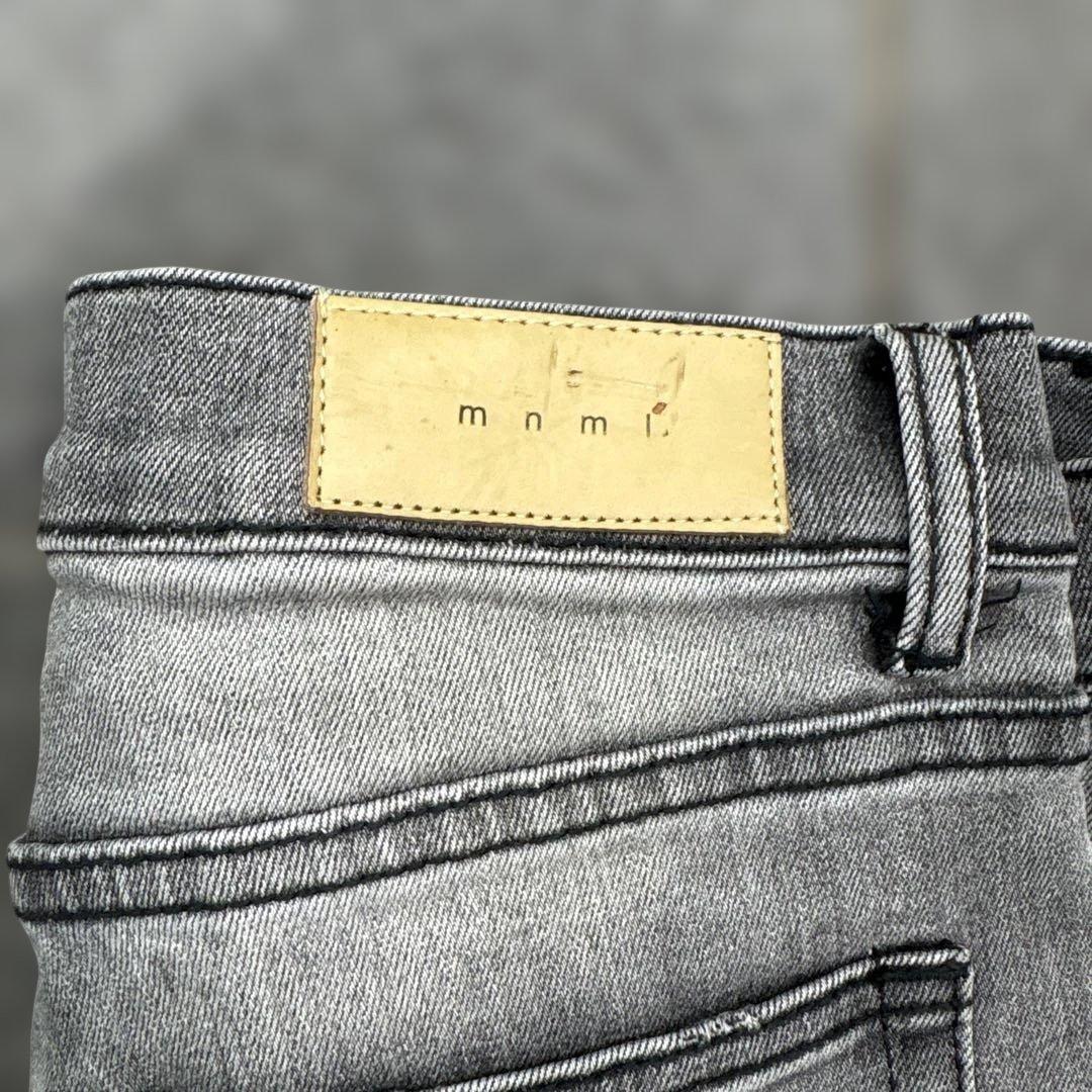 mnmlダメージスキニーデニム 29 スリムフィット グレー　希少
