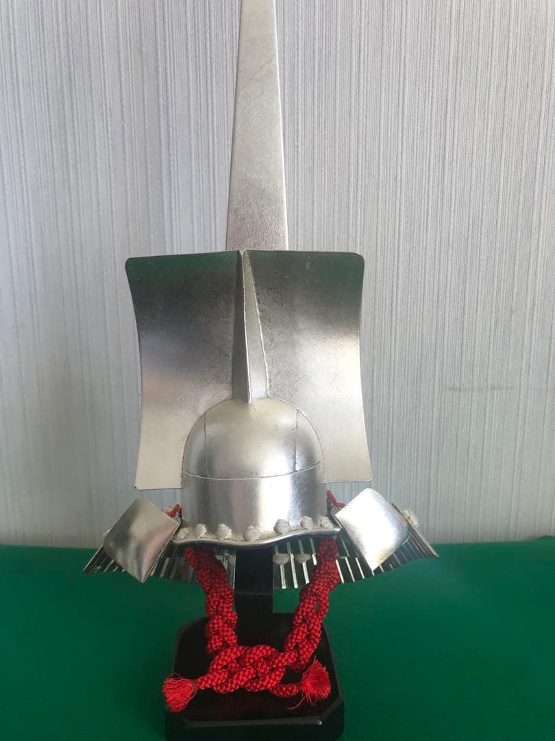 飾兜　レア品　徳川家康　一之谷　展示品　平安　武久作　純銀箔押　正絹白糸