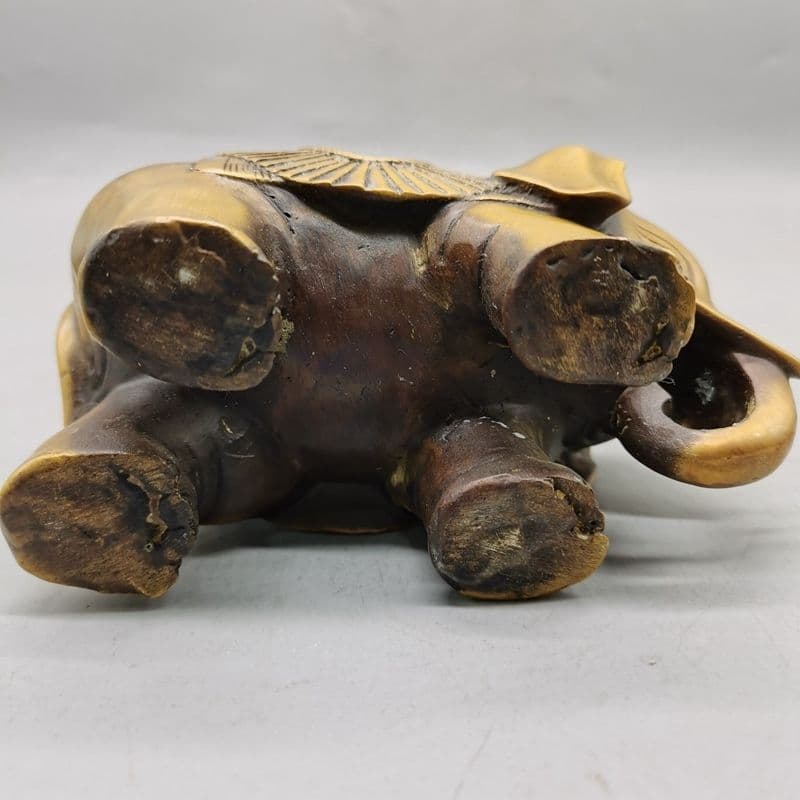 めでたい如意銅象 香炉 工芸品 美術品 置物