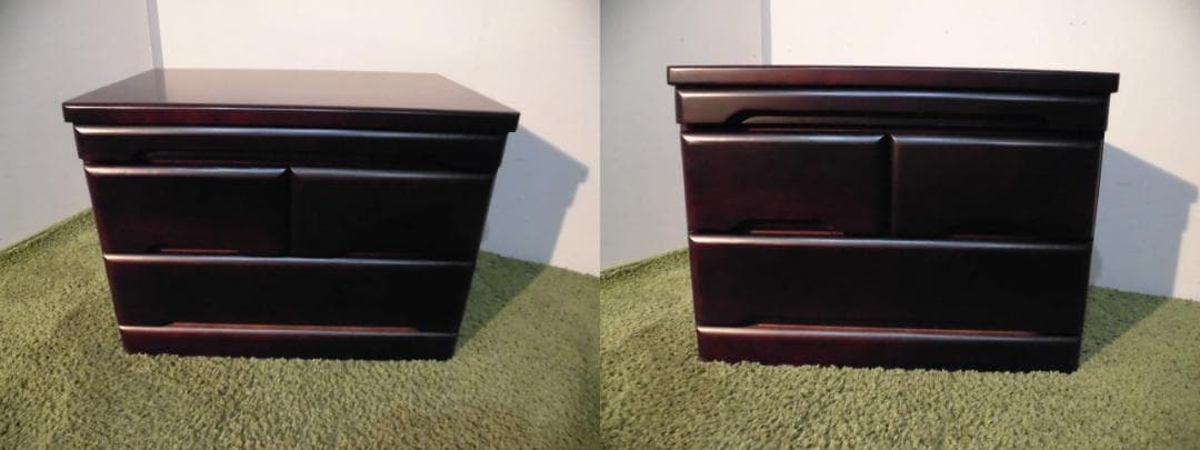 全国一律送料無料【桐】★コンパクト仏壇置き チェスト 2段【ダークブラウン】