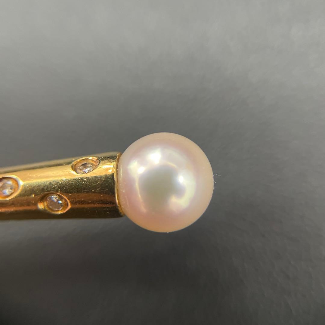 18KT パールとルビーのブローチ