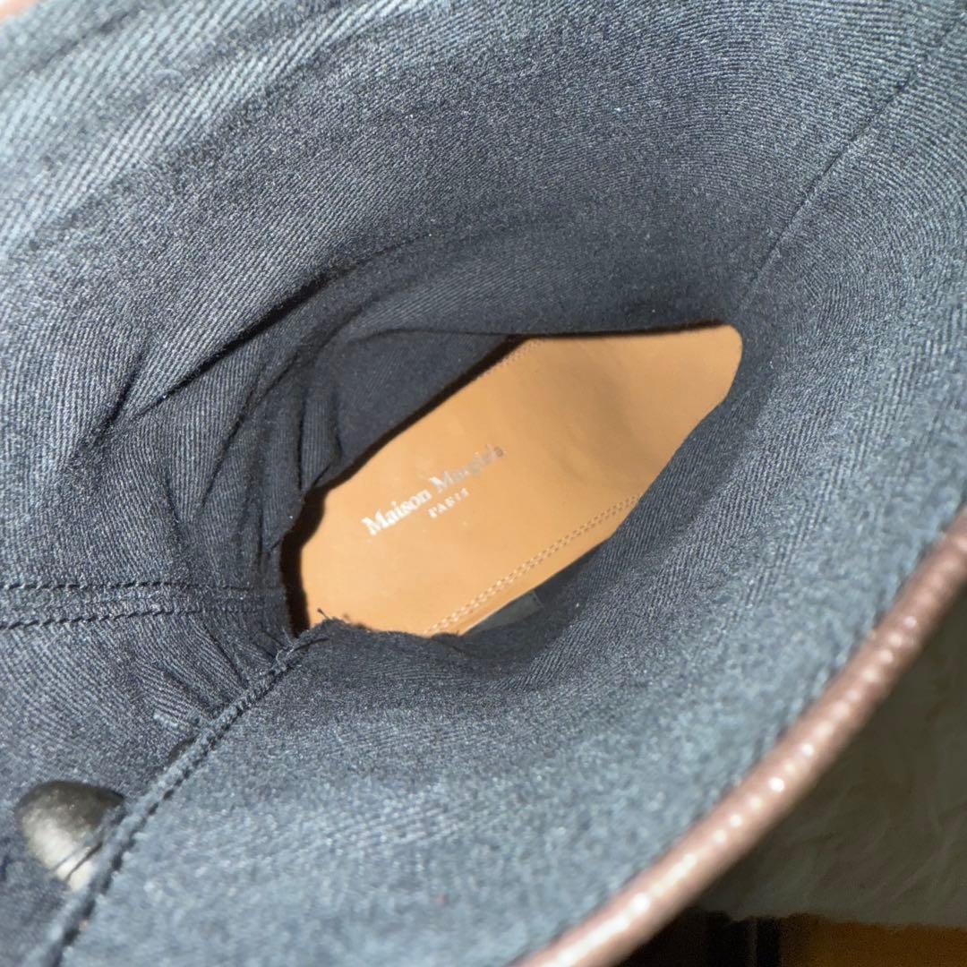 ⭐️新品未使用⭐️ メゾンマルジェラ　タビブーツ　足袋　ハイヒール　太ヒール　シボ革