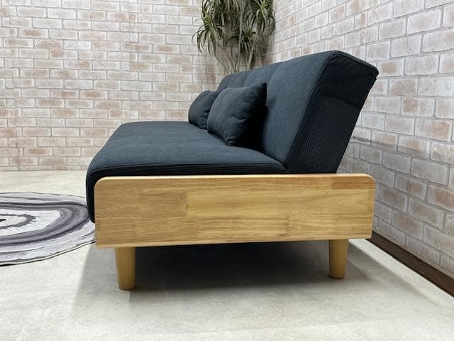 ソファーベッド　ソファ　コーデュロイ　ダークグレー　北欧風　新品