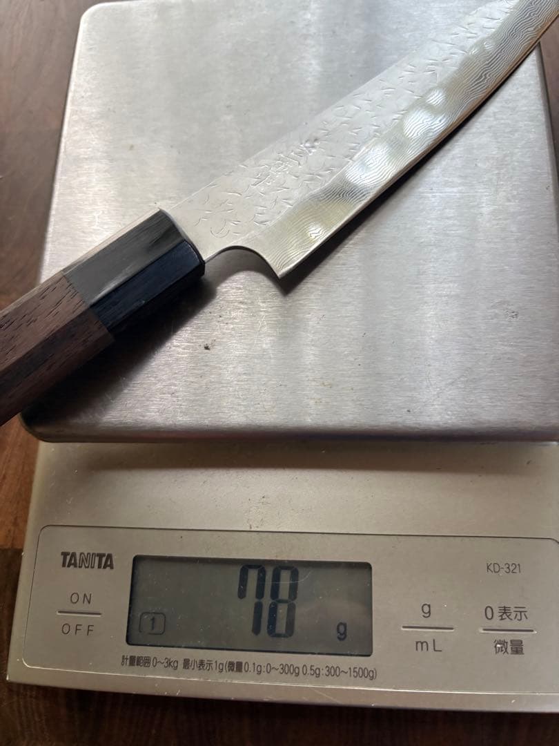 二唐刃物　SPG STRIX 切付　ペティ　150mm 包丁槌目　ダマスカス