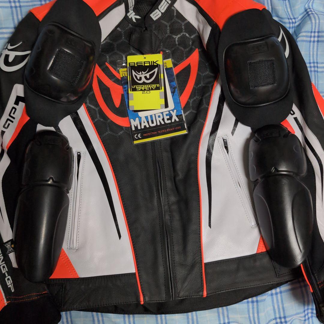 新品　ベリック　レザージャケット　52サイズ　黒／白／赤　LL　BERIK