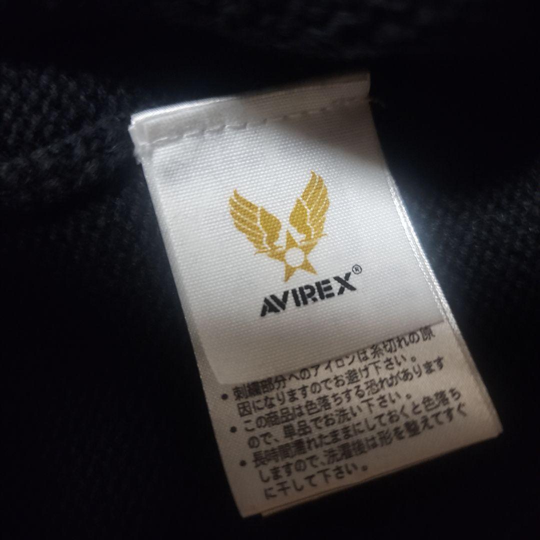 【新品タグ付き】AVIREX　ニット　ジャケット　黒　3L