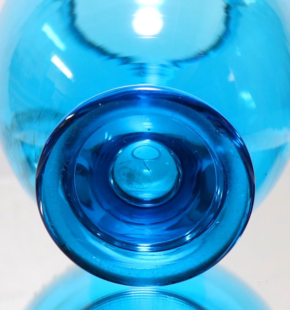 オールド・バカラ 激レア 1878年頃 金彩百合文エナメルブルーガラス花瓶 青色