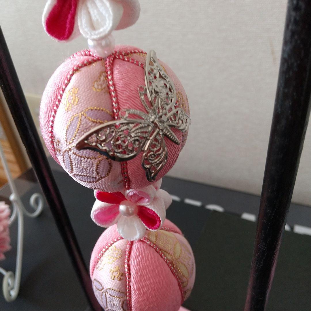 つまみ細工 吊るし飾り 雛飾り スタンド付き　ひな人形