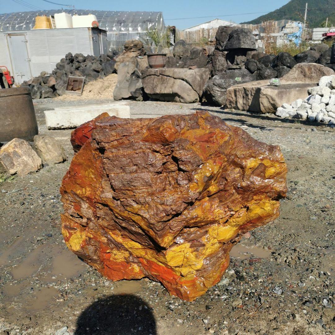 福島産　ジャスパー　77キロ　碧玉　庭石　鑑賞石　石　庭　ガーデニング