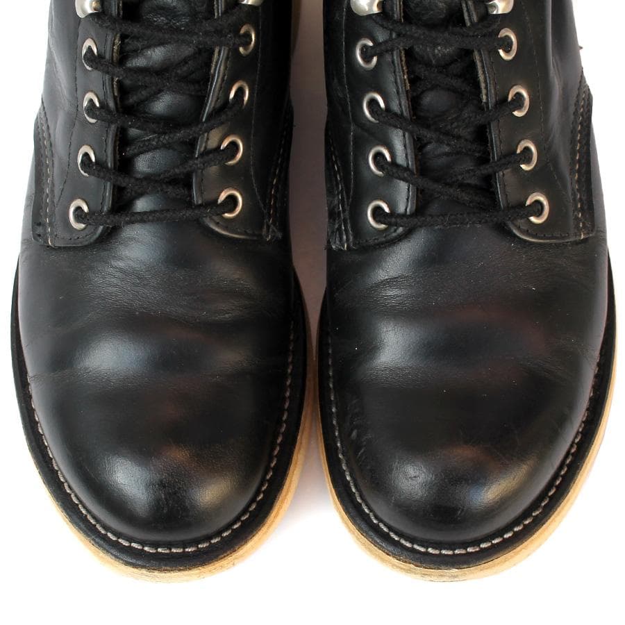四角犬タグ RED WING 8165 ブラック ワークブーツ ラウンドトゥ