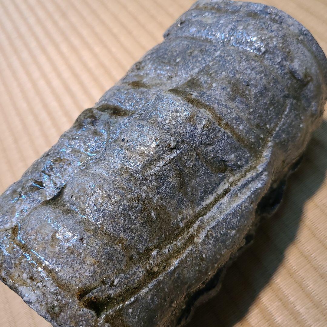 信楽焼 篠原希作 引出筒花入 高さ6.5寸（約19cm）共箱なし 本物保証