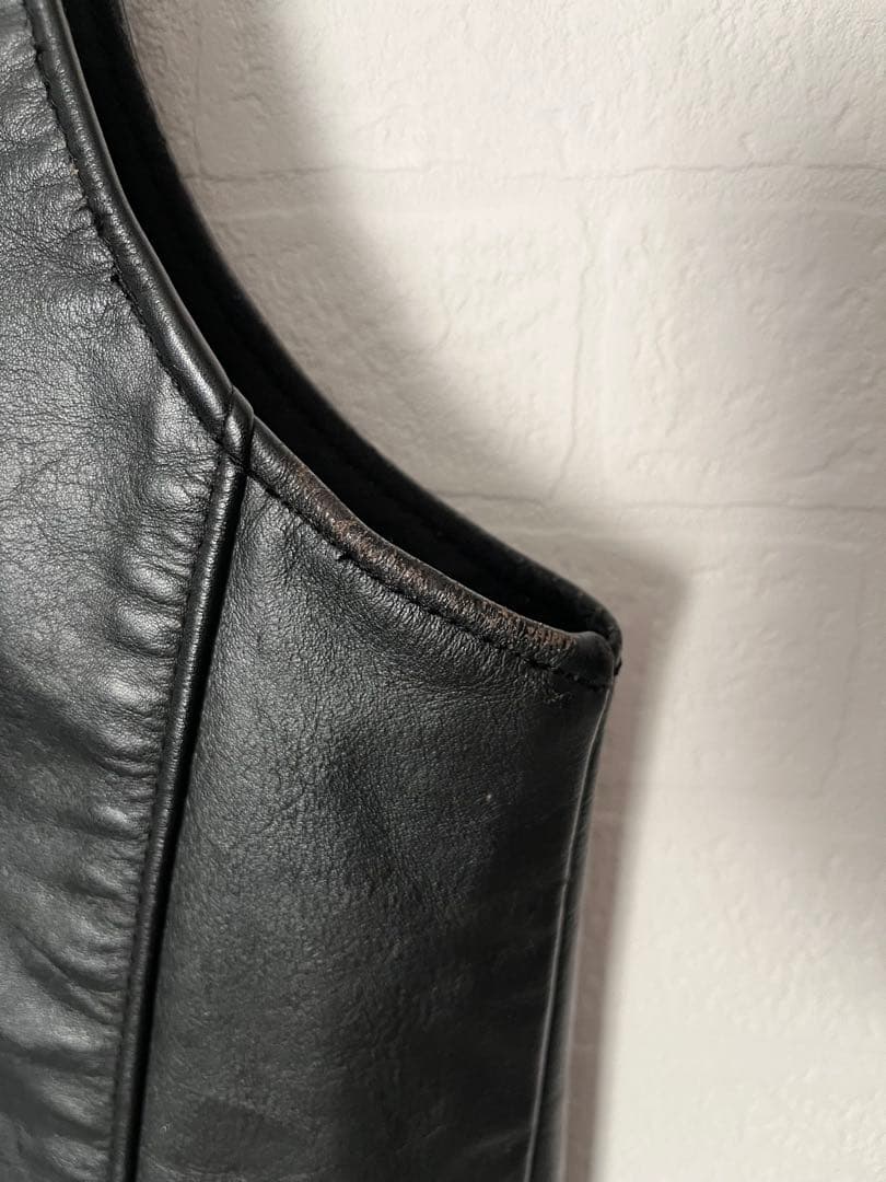 Schottショット レザーベスト LEATHER VEST ブラック