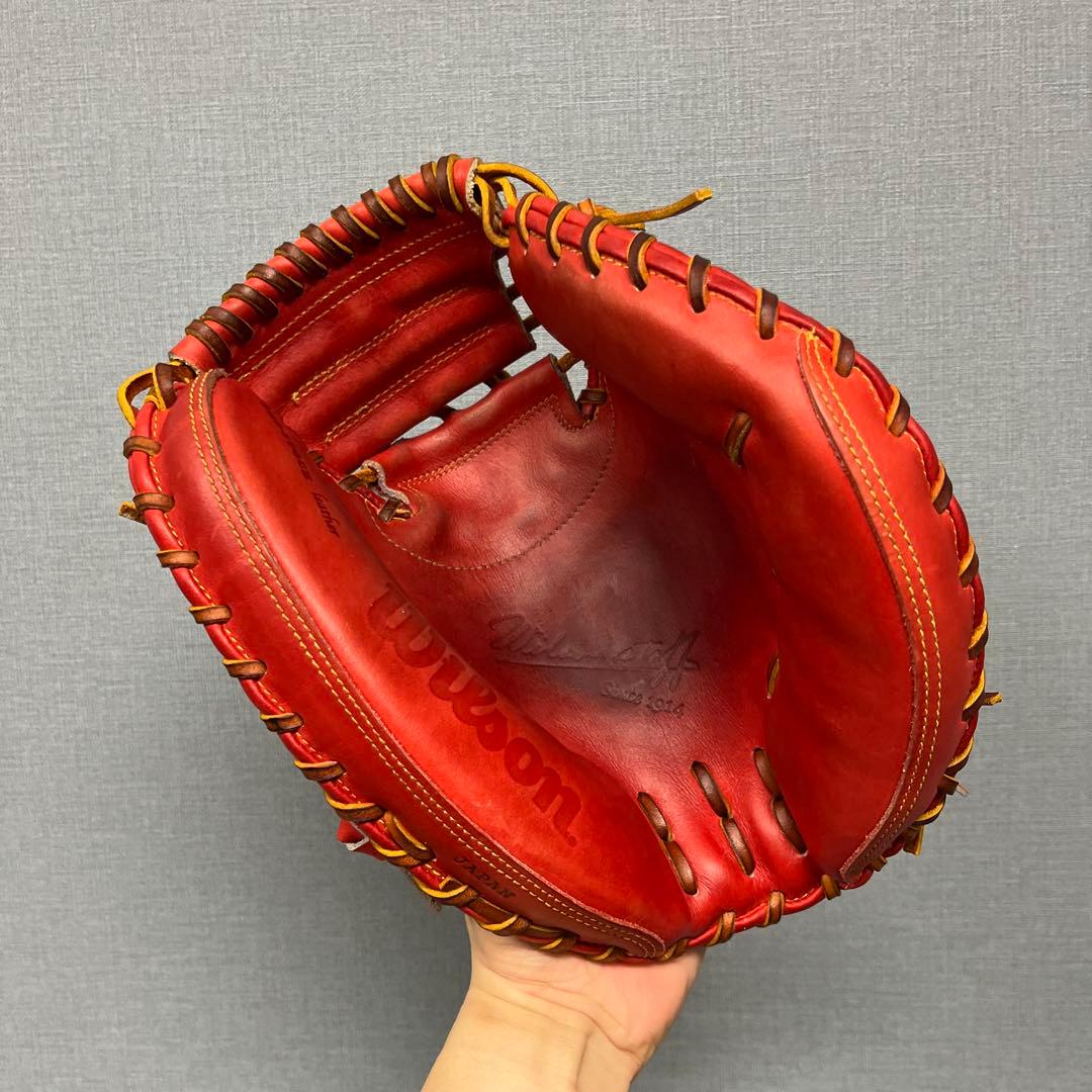 1043 ウィルソン スタッフ 型抜群 極美品 軟式 キャッチャーミット