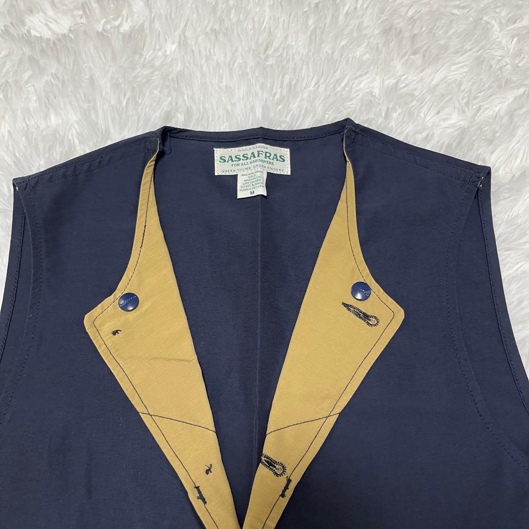 【SASSAFRAS】美品　ササフラス　メンズ　ベスト　重ね着　着回し　上質　M