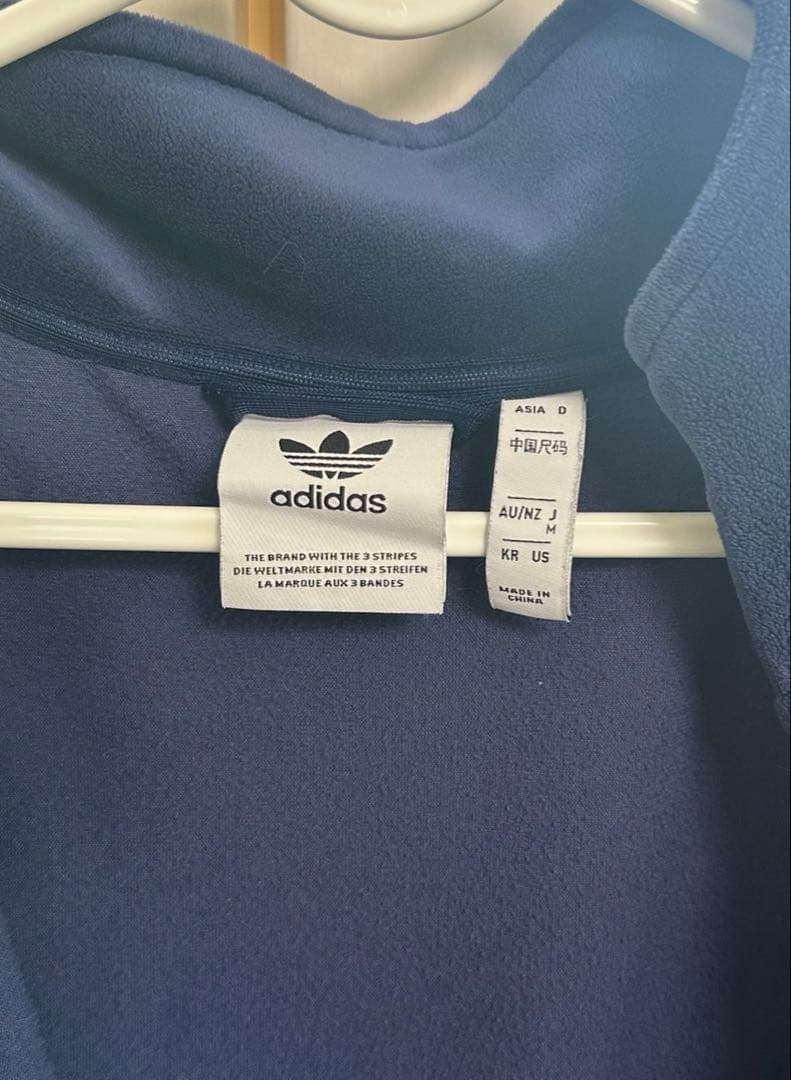 アディダス adidas ベロア トラックジャケット ネイビー Mサイズ