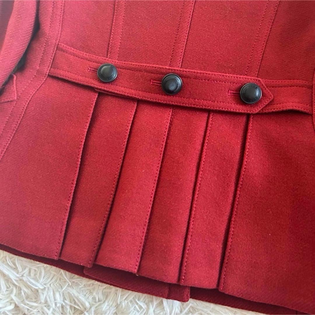 バーバリーブリット カシミヤ混 ピーコート ナポレオンコート 襟ボア プリーツ