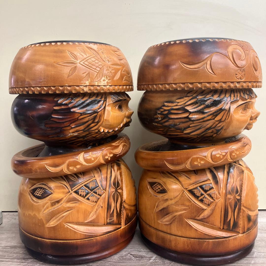 E-4 アイヌ ニポポ ニポポ人形 木彫り 北海道 民芸品 伝統工芸 郷土玩具