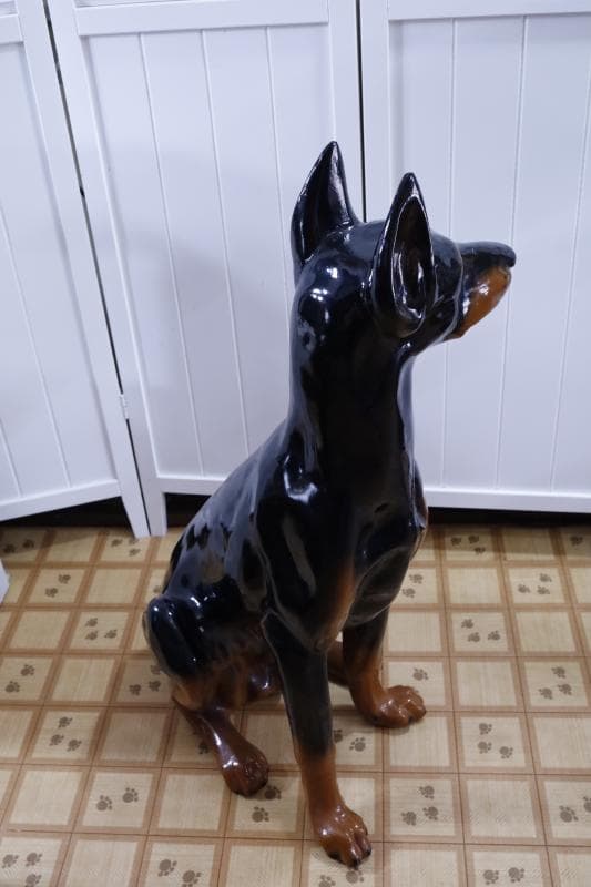 \"飼い主さん\"募集中【犬】ドーベルマン置物】大型犬