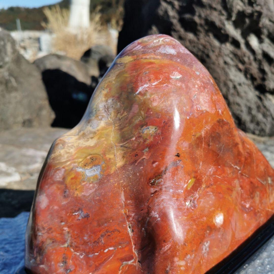 北海道産　北見　錦紅石　11.9キロ　鑑賞石　石　置物　オブジェ　インテリア