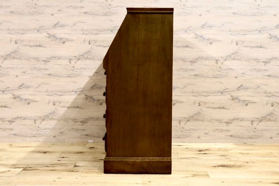 GMIK160○勇峰工芸 ライティングビューロー チェスト デスク 引き出し