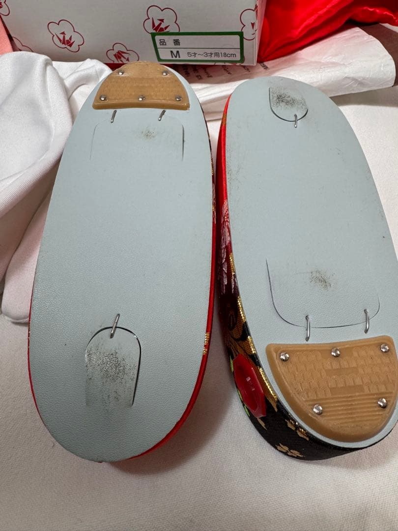 七五三 絹 赤とピンク 着物セット 5歳 3歳