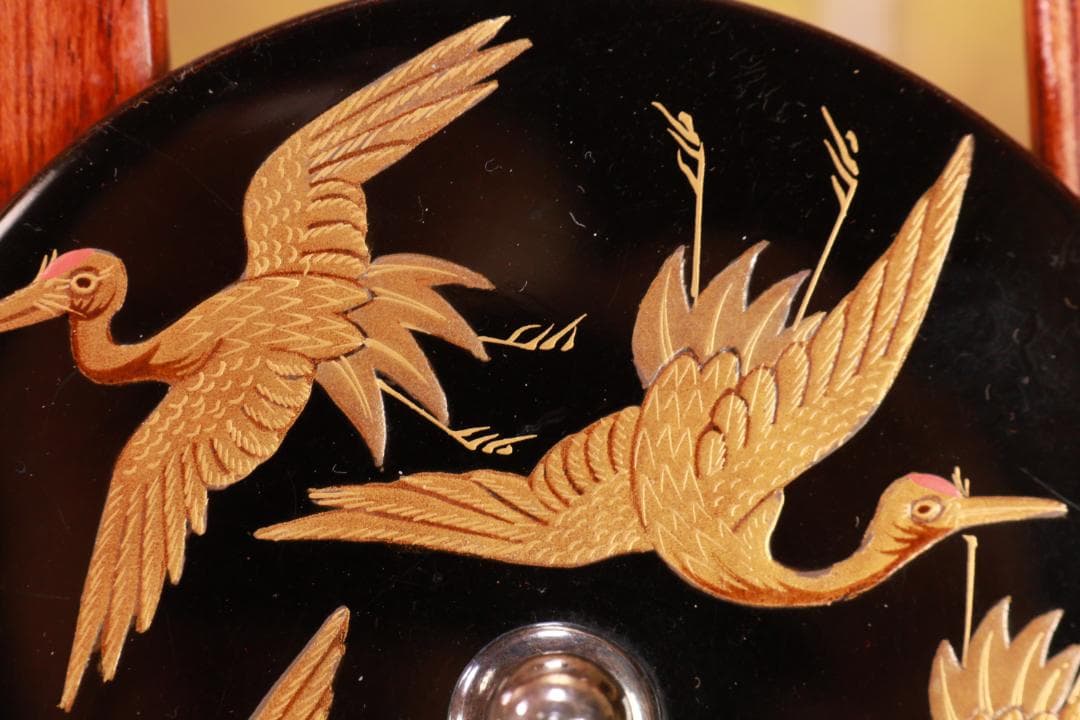 BJ009 高級漆器　時代輪島塗　若松鶴蒔絵　銚子 一対　銀摘　酒道具　懐石道具