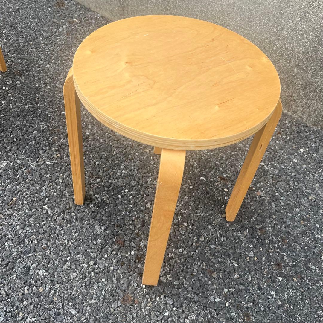 廃盤品　IKEA イケア　フロスタ　スツール　2脚　スタッキングチェア　天然木