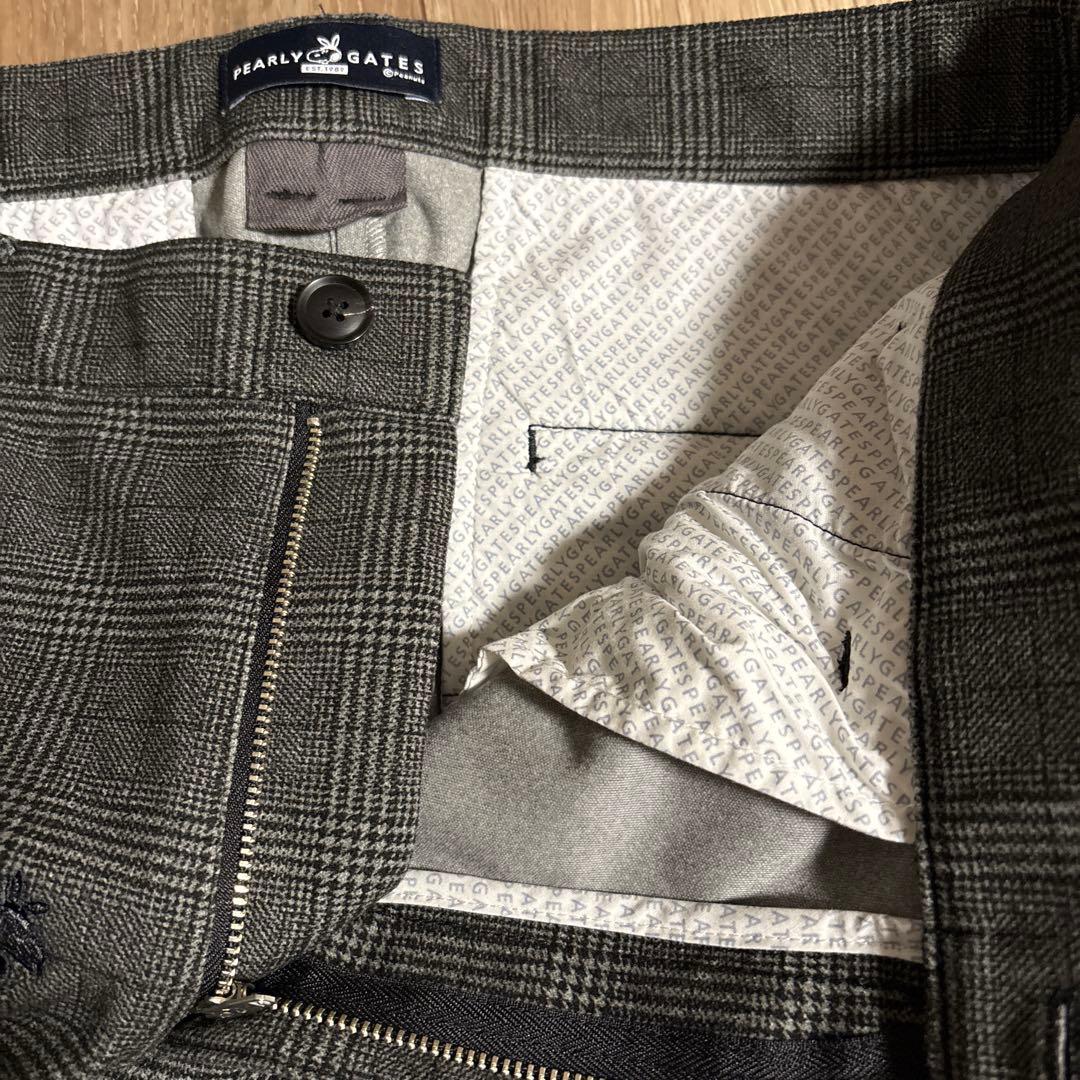 【希少】【美品】パーリーゲイツ グレー　SNOOPY柄 パンツ PGロゴ