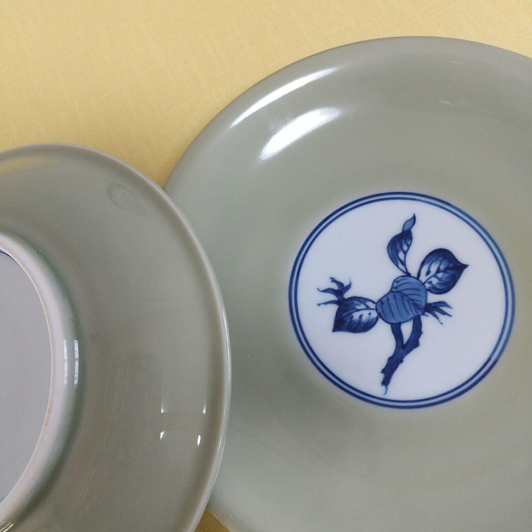 源右衛門⭐️青磁木ノ葉文の椀皿のソーサー 2枚組