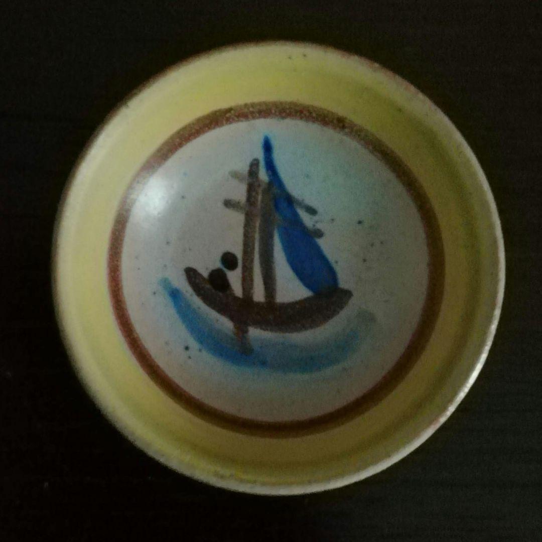 超レア　逸品　マジョリカ古窯　色絵輪線紋小皿　10客　明治期　時代箱付き