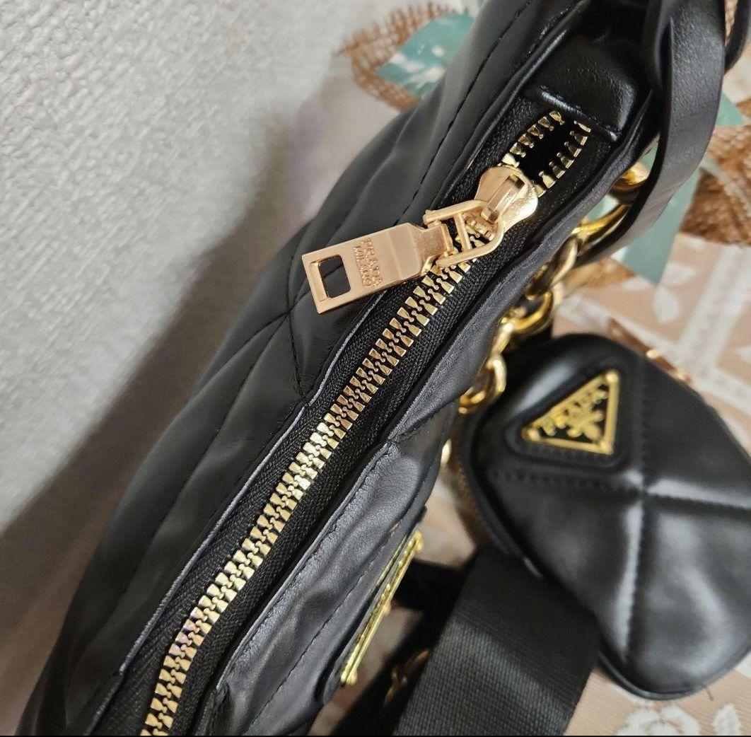 PRADA ブラック キルティング ショルダーバッグ