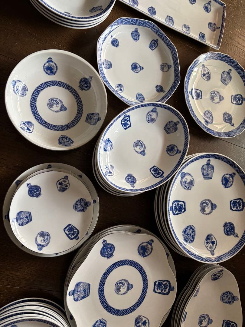 【新春sale】チャイナシーズ　大中皿3点セット②