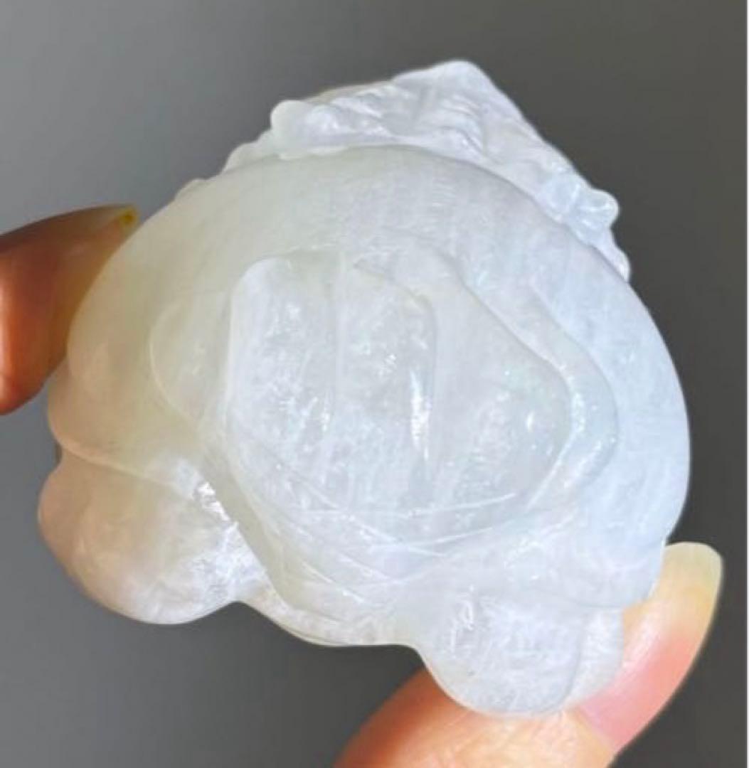 値下げ　希少　高品質　強シラー　ホワイト　ムーンストーン　大きめ　龍亀　ロングイ