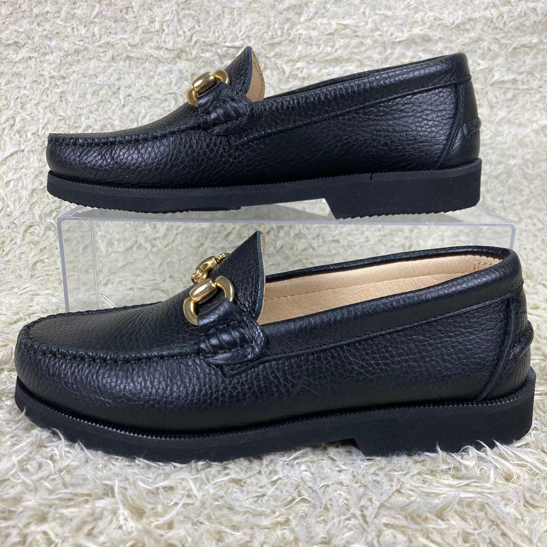 『未使用級』アルテサノス ビットローファー シボ革 ブラック レザー 黒 23