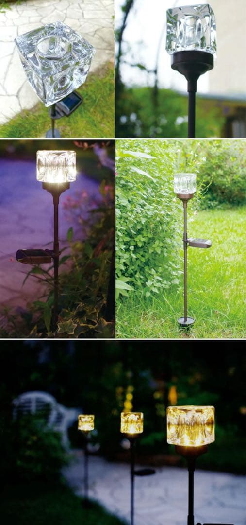 【4つ】キューブスティック Cube Stick ソーラーライト、ガーデンライト