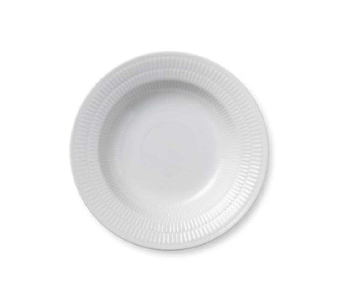 新品 ロイヤルコペンハーゲン ホワイトフルーテッド ディーププレート スープ皿