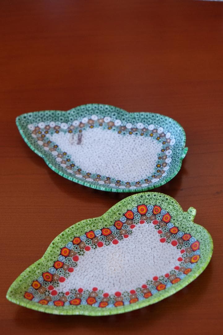 ベネチアングラス プレート ミルフィオリ 時代物 作家物 ムラノガラス 田子美紀