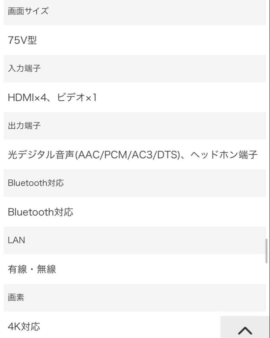 599 4K液晶テレビ　75インチ　SONY BRAVIA AndroidTV