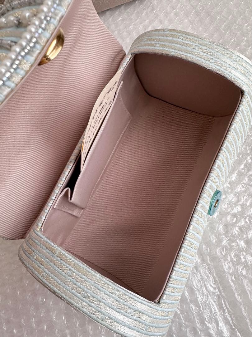 b12 【Lサイズ】未使用 紗織 ビーズ 和装 バッグ 草履 セット