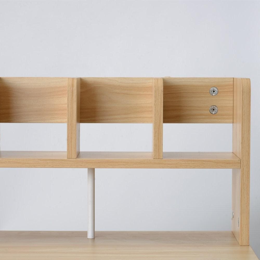 引き出し付き パソコンデスク 学習机 勉強机 ミシン台 収納付き 天然木目調