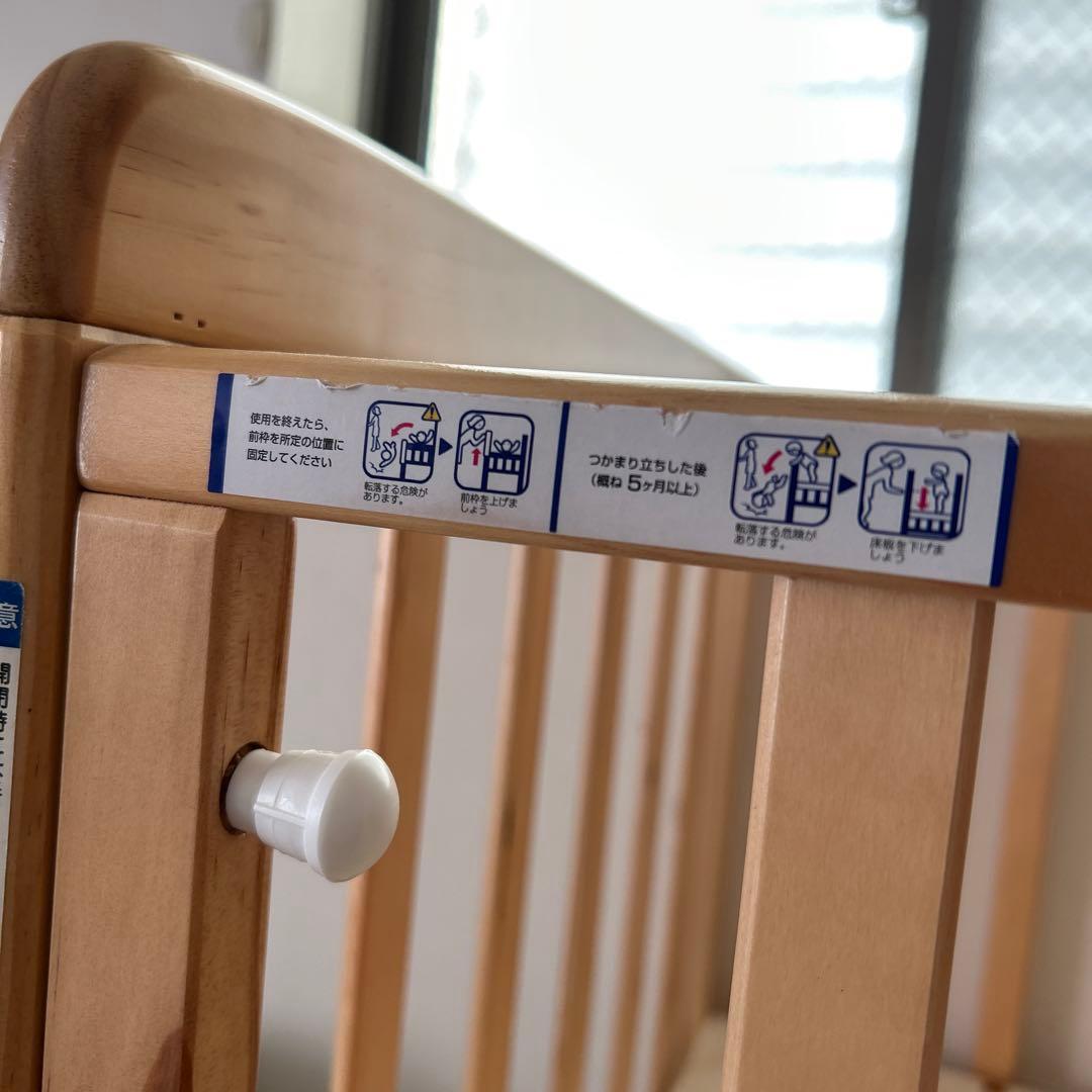 説明書付き！ヤトミ ミニベビーベッド　キャスター付き