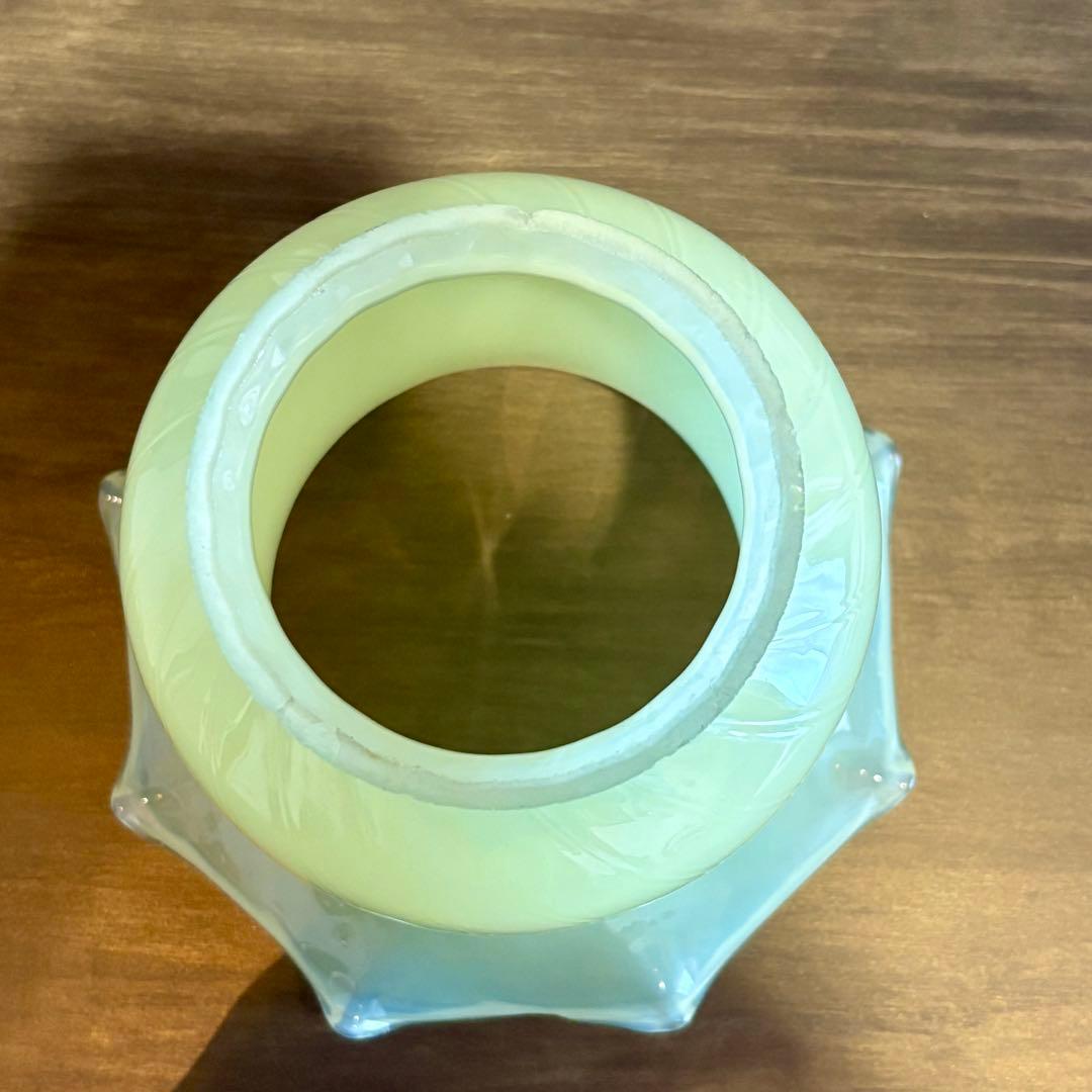 ヴァセリン　シェード　フランスアンティーク　ウランガラスシェード　 L