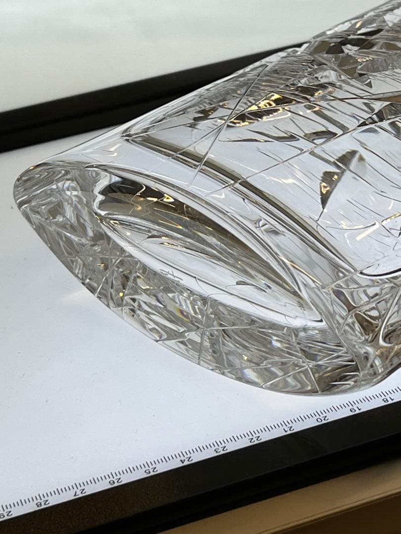 HOYA クリスタル　佐々文夫　最高級　花瓶　フラワーベース　工芸品　中古品