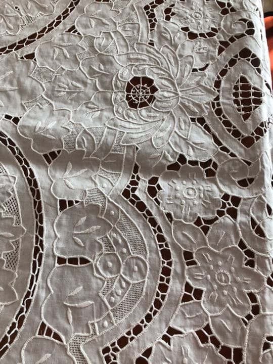 英國アンティーク　レース　刺繍　ローラアシュレイ