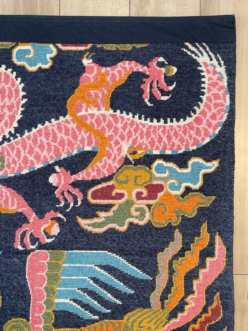 龍と鳳凰　カガマ　norbu lingka ノルブリンカ　チベット絨毯　ドラゴン