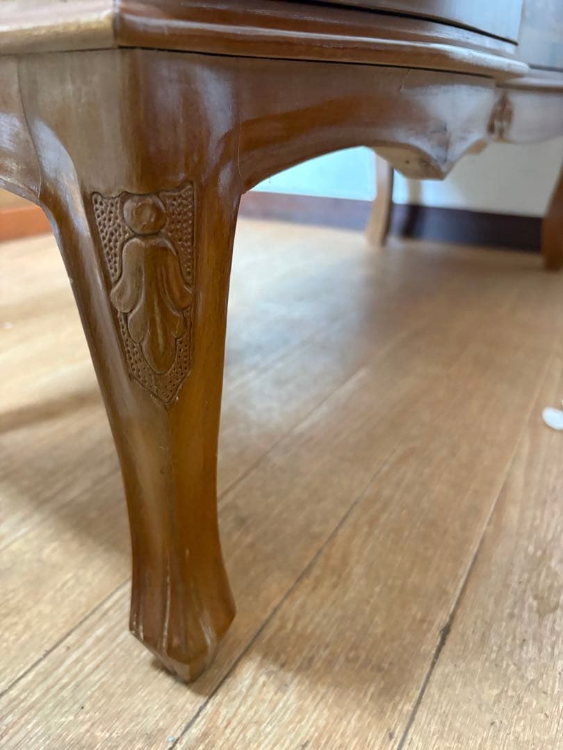 アンティーク イタリア ライディングビューロー 鍵付き 猫脚 象嵌 店舗 什器