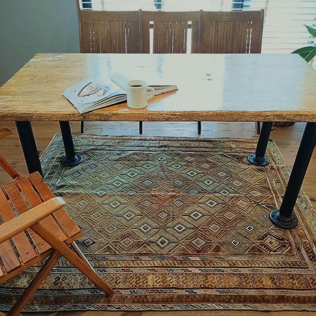 ※【ばらけん】訳あり 大判 L165 マシュワニラグ ヴィンテージラグ