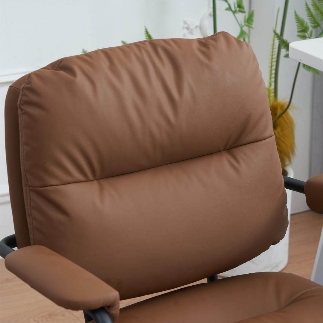 ブラウン デスクチェア 在宅ワーク オフィスチェア 3Dソフトパッド 疲れにくい