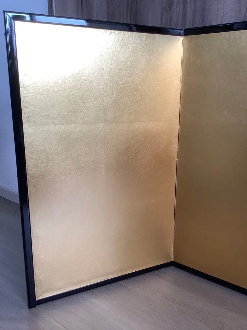 美品 屏風 三曲本仕立 金沢箔 16号 鎧兜 五月人形 雛人形 節句 茶室 伝統